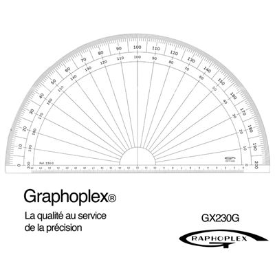 Rapporteur 1/2 cercle grades Ø 30 cm - graphoplex