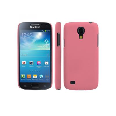 Coque rigide rose pour Samsung Galaxy S4 Mini i9190 aspect mat toucher rubber gomme