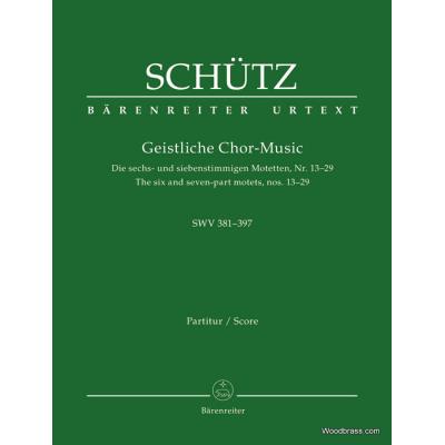 Partitions classique BARENREITER SCHÜTZ H. - GEISTLICHE CHOR-MUSIK SWV 391-397 - SCORE Format poche