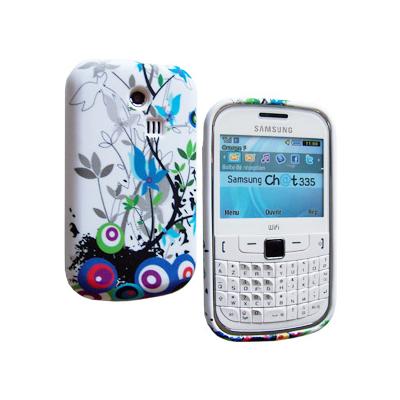Etui housse coque pour Samsung chat 335 s3350 flower