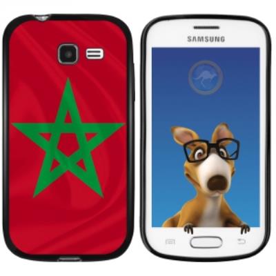 Coque Souple en gel noir pour Galaxy Trend Lite avec impression Motifs drapeau du Maroc