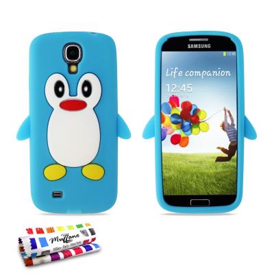 Coque souple Bleu lagon , Le Pingouin, ORIGINALE de MUZZANO pour SAMSUNG GALAXY S4 ADVANCE