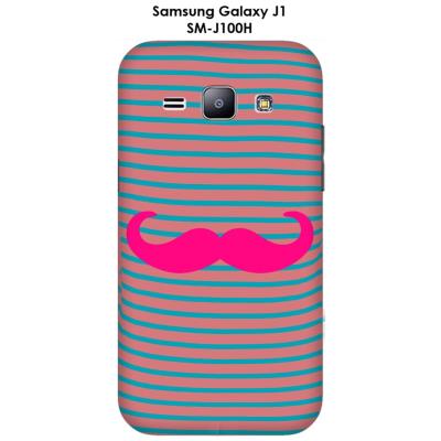 Coque Samsung Galaxy J1 - SM-J100H Marinière Moustache - 3 Rose Intense