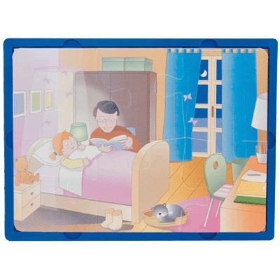 Puzzles soft de 6 pièces La journée - Lot de 3
