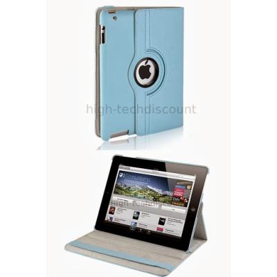 Housse etui coque pochette simi cuir pour Apple iPad 5 Air + film ecran - BLEU