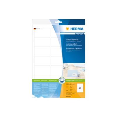 HERMA Premium - permanent zelfklevende matte gelamineerde papieren adresetiketten - 210 etiket(ten)