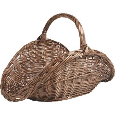 Panier à bûches en osier rétro, l 65 -PEGANE-