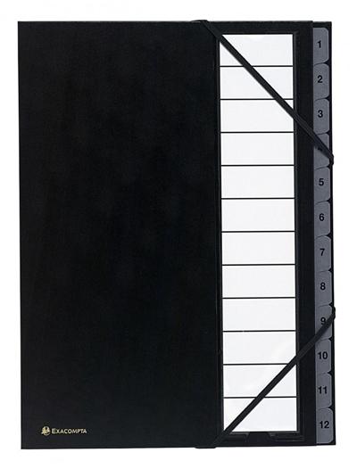 Trieur Exacompta 12 Compartiments Numériques Noir