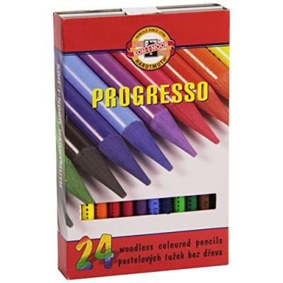 Koh-i-noor progresso set de crayons de couleur sans bois (set de 24) 8758024007pz