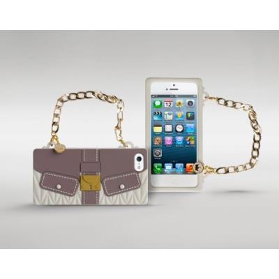 Oblige cloquet coque en plastique pour iphone 5 marron beige