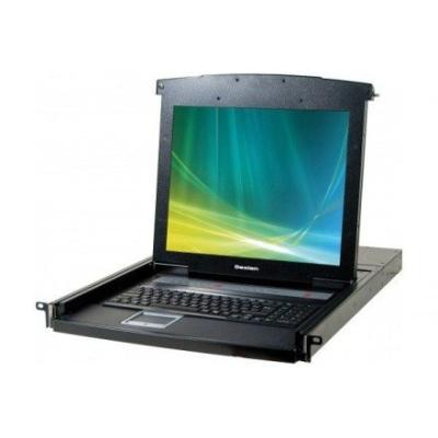 Dexlan console lcd kvm cat5 4 ports + 4 dongles vga usb 30m
