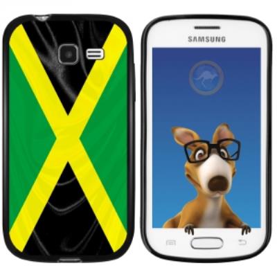 Coque Souple en gel noir pour Galaxy Trend Lite avec impression Motifs drapeau de la Jamaïque