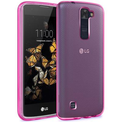 LG K8 Etui Housse Coque de protection Ultra Fine Silicone TPU Gel Pour LG K8 (Jelly - Rose)