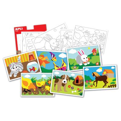 Cartes à sable - Animaux - 6 cartes A5