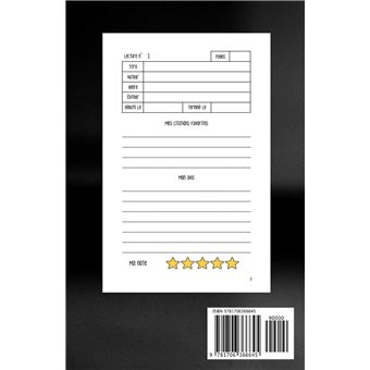 Carnet de lecture Suivi Livresque 100 fiches de lecture à remplir NLFBP  Editions - broché - NLFBP Editions - Achat Livre