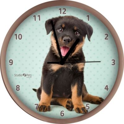 Horloge murale Rottweiler 25 cm marron