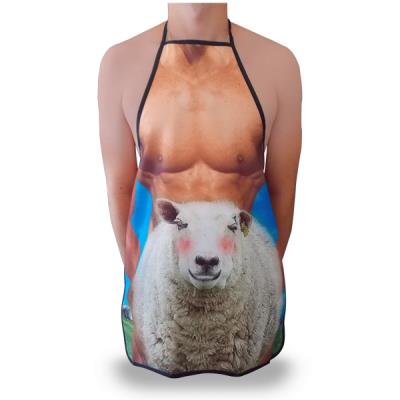 Tablier humouristique homme corps sexy et mouton drole marrant