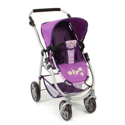 Poussette Double Pour Poupées Bayer Chic - Jumeaux Jusqu'à 50 Cm, 3 Roues, Capote Réglable, Lilas