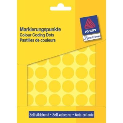Avery zweckform pastilles adhésives diamètre 18 mm jaunes contenu: 1056 pièces (3377) avery dennsion zweckform
