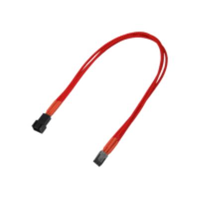 Nanoxia - Rallonge De Câble D'Alimentation De Ventilateur - Molex 3 Broches (M) - Molex 3 Broches (F) - 30 Cm - Rouge
