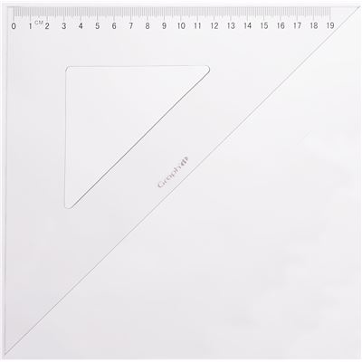 Équerre MINERVA 45° - 30 Cm Transparente - Sans Graduation - Découpe Laser - Fabrication Française - 10