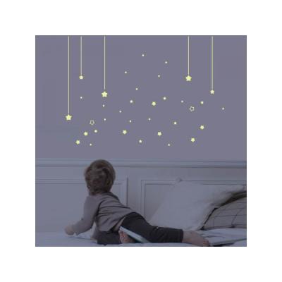 Stickers muraux Mur d'étoiles phosphorescentes - Dim.L 50 x 50 cm