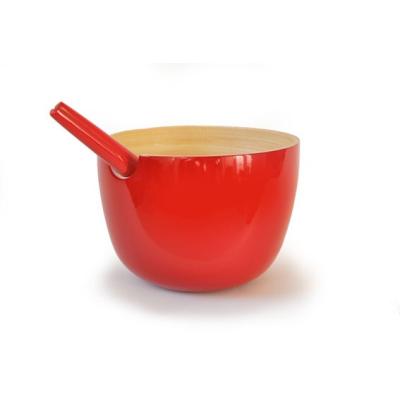 Vaisselle en bambou - saladier GLOBO + 2 cuillères - Vert citron