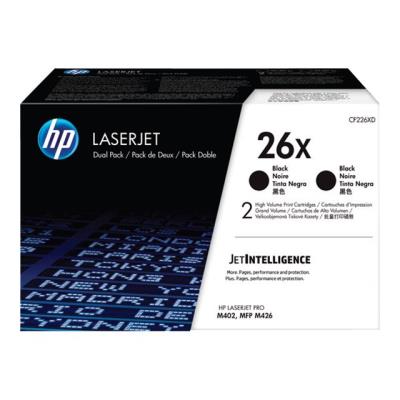 HP 26X - 2 - hoog rendement - zwart - origineel - LaserJet - tonercartridge (CF226XD)