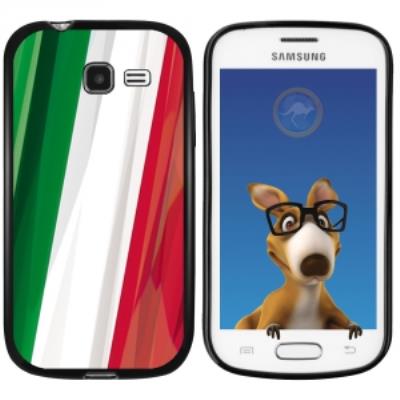 Coque Souple en gel noir pour Galaxy Trend Lite avec impression Motifs drapeau de l'Italie