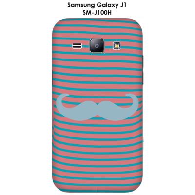 Coque Samsung Galaxy J1 - SM-J100H Marinière Moustache - 3 Aquamarine