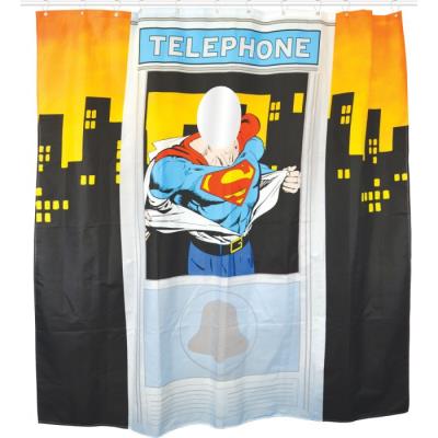 Rideau de douche superman cabine téléphonique