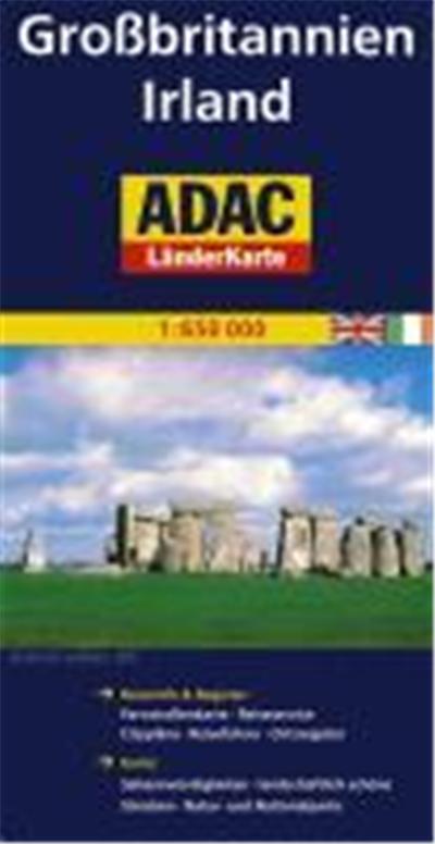 ADAC LänderKarte Großbritannien / Irland 1 : 650 000