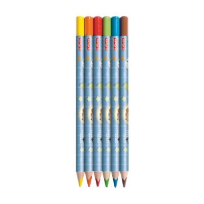 Herlitz dreikant-buntstifte pretty pets, 6er karton-etui jumbo-dreikantform, farbig bedruckt, motiv: hund, minenstrke: 5 mm (11