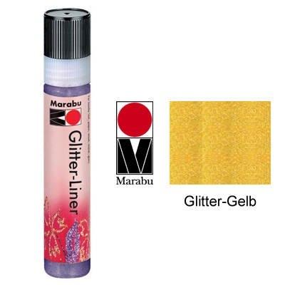 Marabu peinture glitter-liner, jaune scintillant, 25 ml, mr180309519