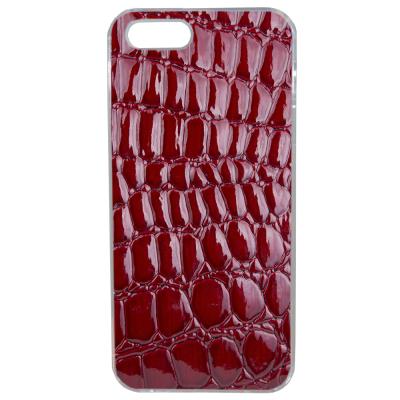 Etui Housse Coque Originale Effet Crocodile Rouge Apple Iphone 5 - 5s