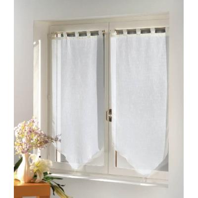 Douceur d'intérieur 1361746 paire pompon luminea uni blanc 2 x 60 /160 cm