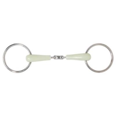 Pfiff mors double brisure en résine blanc 12,5 cm