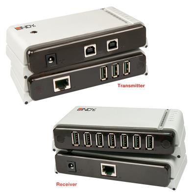 Extender premium usb 2.0 cat.5 7 ports pour 2 pc lindy 42695