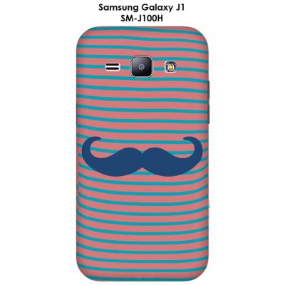 Coque Samsung Galaxy J1 - SM-J100H Marinière Moustache - 3 Classic Blue