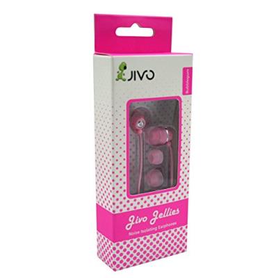 Jivo Jellies Ecouteurs intra auriculaires avec isolation phonique Rose