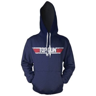 Top Gun Distressed Logo marine à capuche: Grand