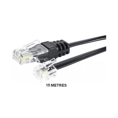 Câble téléphonique RJ11 / RJ45 Noir - 15m