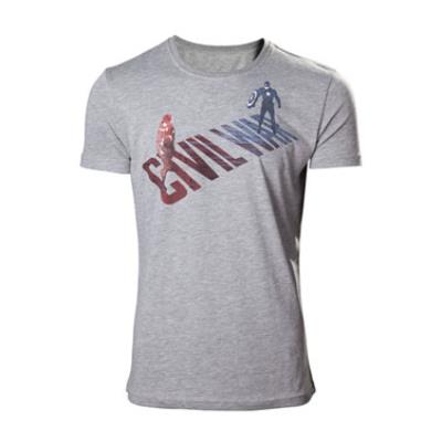 Captain America Civil War T-Shirt Cap vs Iron Man (L)