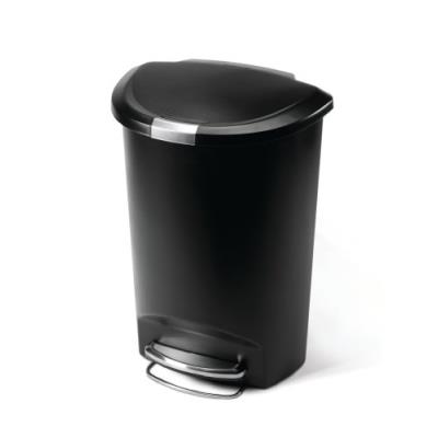 Simplehuman cw1355 poubelle semi-ronde à pédale noir 50 l