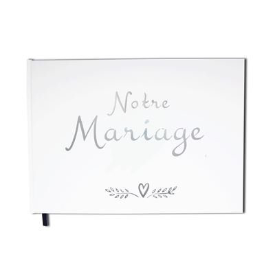 Livre d'or Mariage - 100 pages Couverture mate - A4 Paysage - Album - Qualité Premium - Uttscheid Couleur :Blanc Pur
