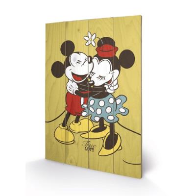 Pyramid - panneau en bois mickey & minnie (true love) disney
