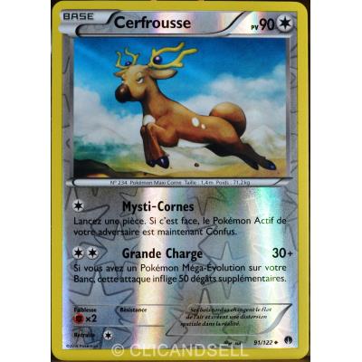 carte Pokémon 91/122 Cerfrousse 90 PV - REVERSE XY - Rupture Turbo NEUF FR État correct - Pokémon reconditionné disponible sur Fnac