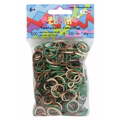 Elastiques rainbow loom original couleur de camouflage - 600 elastiques + 24 fermoirs