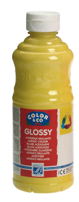 Color And Co - Peinture Acrylique Glossy Jaune Primaire - Flacon 500ml