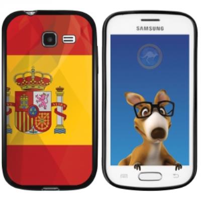 Coque Souple en gel noir pour Galaxy Trend Lite avec impression Motifs drapeau de l'Espagne